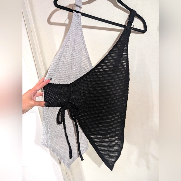 Grey & Black Knit Wrap Tank Top Plus - Picture 2 of 3